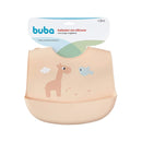 Babador em Silicone Pega Migalhas Bege Alimentação Bebê Mamãe Buba