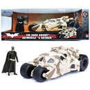 Brinquedo Batmobile e Batman Tumbler The Dark Knight DC Jada Camuflado Colecionável
