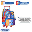 Mochila Infantil Escolar com Rodinhas Creche Menino Menina Kids Bolofofos Oficial 16'' Azul e Vermelho - Clio