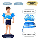 Boia Colete Inflável Infantil Baleia Azul Praia Piscina Sol Verão Férias Mar Criança Flutuador