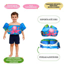 Boia Colete Inflável Infantil Polvo Azul Praia Piscina Sol Verão Férias Mar Criança Flutuador