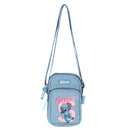 Bolsa Shoulder Bag Stitch Disney Jeans Juvenil Feminino Resistente Estilosa Passeio Alça Ajustável