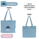 Bolsa Jeans Disney Stitch Juvenil Feminino Resistente Espaçosa Moderna Durável Estilosa Passeio