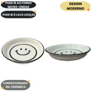 Bowl De Cerâmica Fundo Smile Resistente Elegante Durável Cozinha Jantar Servir Sopa Sofisticado