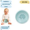 Bowl Silicone Verde Ventosa Cloudy Bebê Infantil Introdução Alimentar Mamãe BPA Free Maternidade
