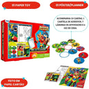 Box De Atividades Cartoon Power Players Jogo Brinquedo Pintar Giz de Cera Brincadeira Criança Ponto Criativo