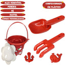 Balde de Praia Vermelho Infantil Raiva Desenho Animadamente Diversão Parque Mar Areia Brinquedo Sol Ponto Criativo