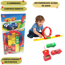 Brinquedo Super Volta Looping Carrinhos Pista Botão Arranque Criança Menino Brincadeira Corrida
