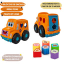 Brinquedo Geometrix Carrinho Didático Educativo Mundo Mágico Encaixe Menino Brincadeira Criança