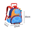 Mochila De Carrinho Mala Bolsa Dinossauro Escolar Aulas Creche Infantil Menino Clio Megalomania