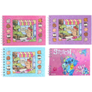 Livro De Colorir Boobie Goods Azul Rosa Lilás Stitch Disney 50 Folhas Desenho Pintura Capa Holográfica Colorida Criativo