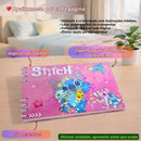 Livro De Colorir Boobie Goods Azul Rosa Lilás Stitch Disney 50 Folhas Desenho Pintura Capa Holográfica Colorida Criativo