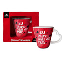 Caneca Frase Eu Te Amo Cada Vez Mais Alça Coração 330ml Porcelana Café Chá Presente Namorada Esposa