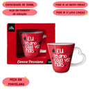 Caneca Frase Eu Te Amo Cada Vez Mais Alça Coração 330ml Porcelana Café Chá Presente Namorada Esposa