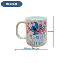 Caneca Porcelana Stitch Angel Casal Fofo Disney Desenho 300ml Resistente Café Chá Presente Namorados