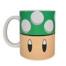 Caneca Cerâmica 350ML Cogumelo Verde Super Mario Presente Game Chá Café Leite Nintendo Resistente Megalomania