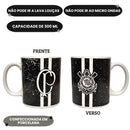 Caneca Porcelana Listras Corinthians 300ML Timão Futebol Café Leite Chá Pai Presente