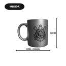 Caneca Prateada Corinthians Porcelana 300ml Timão Futebol Pai Presente Café Leite