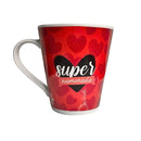 Caneca Frase Super Namorada Love Café Chá Leite Porcelana 300ml Dia dos Namorados Mãe Presente