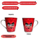 Caneca Frase Super Namorada Love Café Chá Leite Porcelana 300ml Dia dos Namorados Mãe Presente