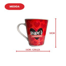 Caneca Frase Super Namorada Love Café Chá Leite Porcelana 300ml Dia dos Namorados Mãe Presente
