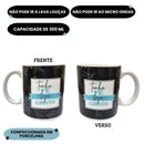 Caneca Porcelana Frase Tenha Fé Seja Grato 300ML Café Chá Presente Amigo Pai Mãe Qualidade Resistente Mimo Delicada