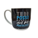 Caneca Frase Tudo Posso Naquele que me Fortalece 300ML Porcelana Café Chá Presente Amigo