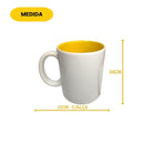 Caneca Porcelana 300Ml Fundo Colorido Azul Amarelo Preta Rosa Verde Café Chá Leite Presente