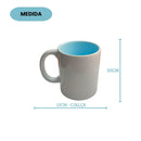 Caneca Porcelana 300Ml Fundo Colorido Azul Amarelo Preta Rosa Verde Café Chá Leite Presente