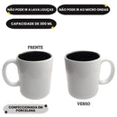Caneca Porcelana 300Ml Fundo Colorido Azul Amarelo Preta Rosa Verde Café Chá Leite Presente