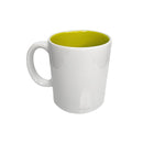 Caneca Porcelana 300Ml Fundo Colorido Azul Amarelo Preta Rosa Verde Café Chá Leite Presente