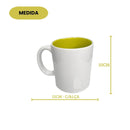 Caneca Porcelana 300Ml Fundo Colorido Azul Amarelo Preta Rosa Verde Café Chá Leite Presente