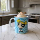 Caneca Porcelana Meninas Superpoderosas 300ml Café Chá Desenho Florzinha Lindinha Docinho Presente
