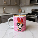 Caneca Porcelana Meninas Superpoderosas 300ml Café Chá Desenho Florzinha Lindinha Docinho Presente