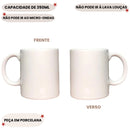 Caneca Branca Porcelana 350 ml Presente Café Leite Chá Mãe Pai Amigo Design Clássico Resistente Bonita Funcional