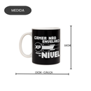 Caneca Frase Gamer Não Envelhece XP Passa de Nível 300ML Cerâmica Nerd Café Chá Leite Pai Presente