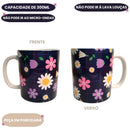 Caneca Florida 300ml Porcelana Presente Mãe Vó Amiga Café Chá Leite Resistente Delicado Amor