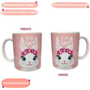 Caneca Rosa Frase Feliz Páscoa 300ml Porcelana Coelhinho Fofo Café Chá Leite Presente Amigos Família