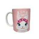 Caneca Rosa Frase Feliz Páscoa 300ml Porcelana Coelhinho Fofo Café Chá Leite Presente Amigos Família