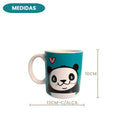 Caneca Panda Porcelana 300ml Café Leite Chá Presente Amiga Mãe Namorada Urso Charmosa Delicada Resistente Qualidade