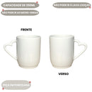 Caneca Porcelana Alça de Coração Love 350ml Dia dos Namorados Café Chá Presente Mãe Pai