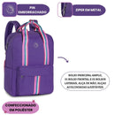 Mochila de Costas Juvenil Feminino Quadrada Notebook Volta as Aulas Escolar Passeio Viagem Clio