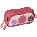Kit Mochila De Costas e Estojo Duplo Rosa Capivara Fofinha Infantil Escolar Volta As Aulas Estilosa Estudos Clio