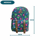 Mochila Costas Preto Azul Rosa Clio Estampa Tropical Escolar Juvenil Espaçosa Fashion Original