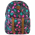 Mochila Costas Preto Azul Rosa Clio Estampa Tropical Escolar Juvenil Espaçosa Fashion Original