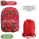 Mochila Costas Preto Azul Rosa Clio Estampa Tropical Escolar Juvenil Espaçosa Fashion Original
