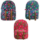 Mochila Costas Preto Azul Rosa Clio Estampa Tropical Escolar Juvenil Espaçosa Fashion Original