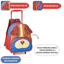 Kit Mochila De Carrinho e Lancheira Térmica Cachorro Vermelho Clio Pets Rodinhas Escolar Infantil Volta As Aulas