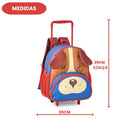 Kit Mochila De Carrinho e Lancheira Térmica Cachorro Vermelho Clio Pets Rodinhas Escolar Infantil Volta As Aulas