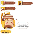 Mochila de Carrinho Abelhinha Borboleta Escolar Rodinha Infantil Menina Passeio Viagem Criança